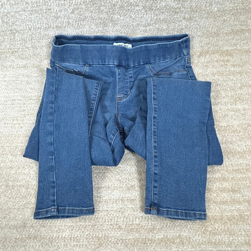 Nine West Womens Heidi Pull-On Skinny Jeans Blue Denim Size 8 Stretch Comfort